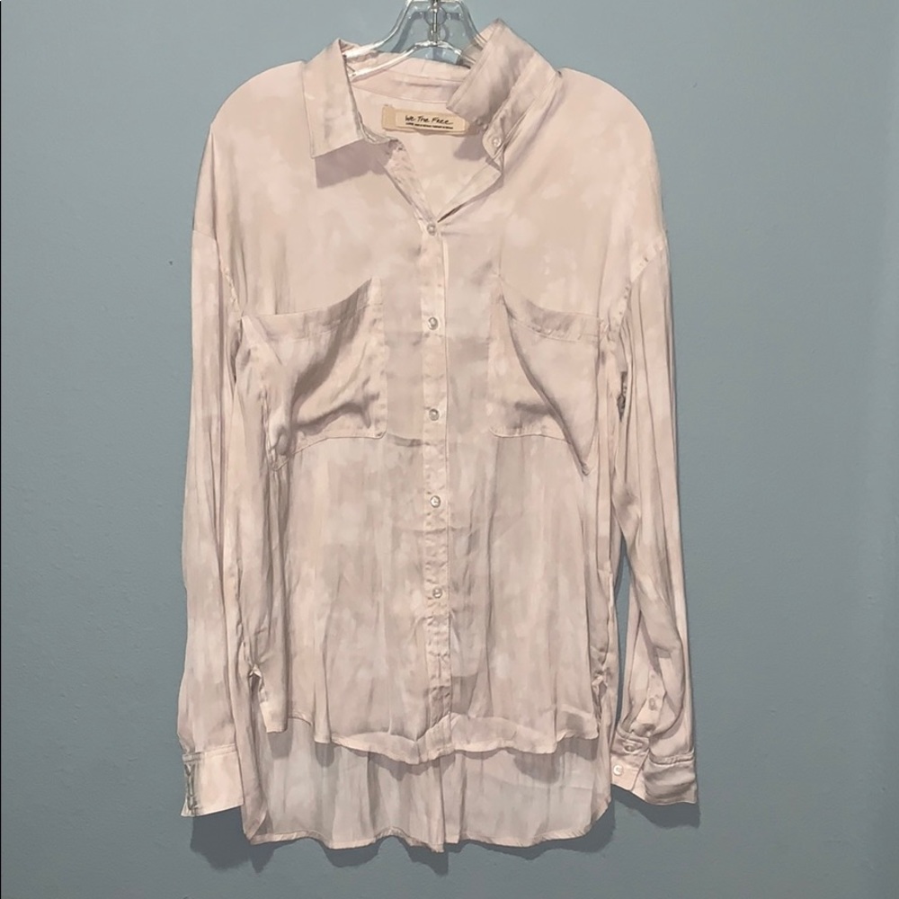 Free People Tie Dye Silk Button Down **sold out!**